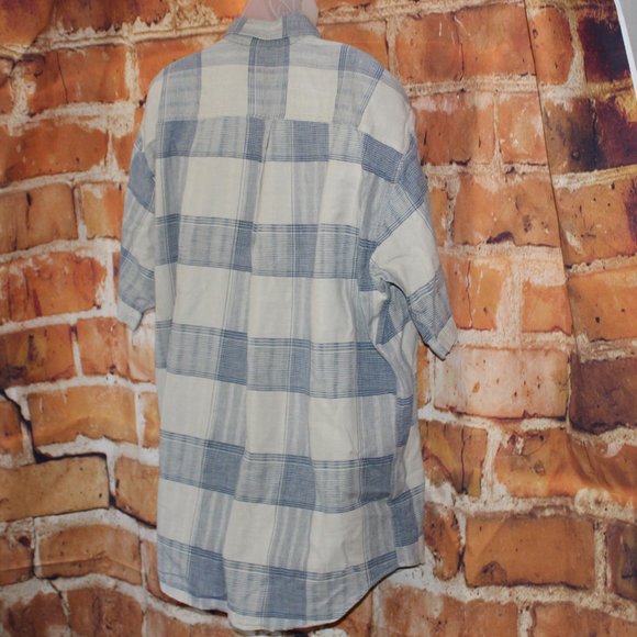 Stoneriver Blue Plaid L Short Sleeve Button Up - Picture 7 of 11